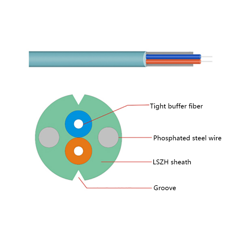 Cavo in fibra ottica per interni GJXJH FTTH Tight Buffer